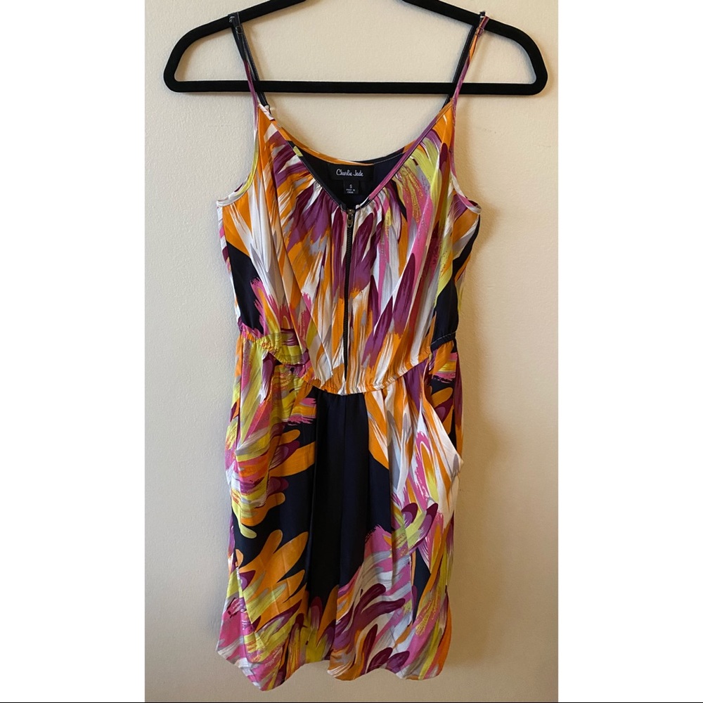 Charlie Jade Abstract Silk Print Dress